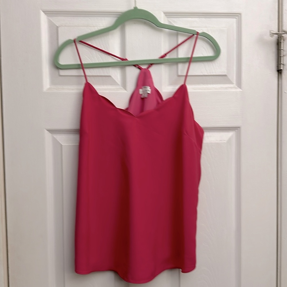 J Crew top scalloped edge tank